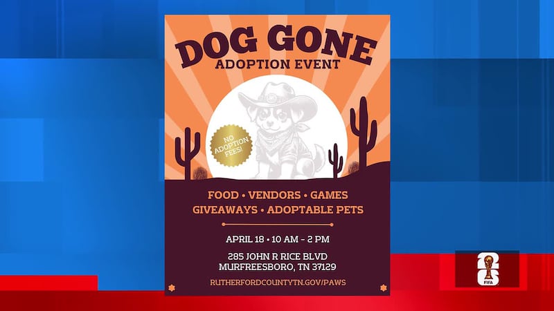 Anuncian evento para adopción de perros en el condado de Rutherford